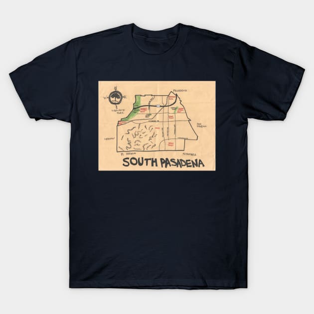 South Pasadena T-Shirt by PendersleighAndSonsCartography